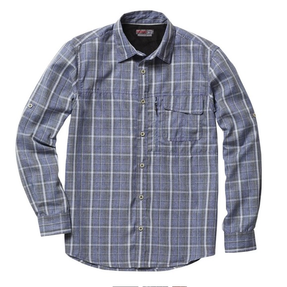 Wrangler Long Roll Up Sleeve Plaid Utility Blue M - Picture 2 of 7